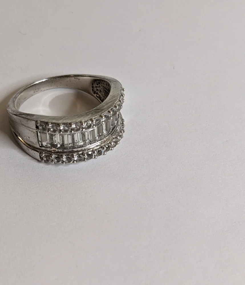 Sterling Silver Spinel Ring – Baguette & Round Cut  Size 10‎ Signed 925 Thailand